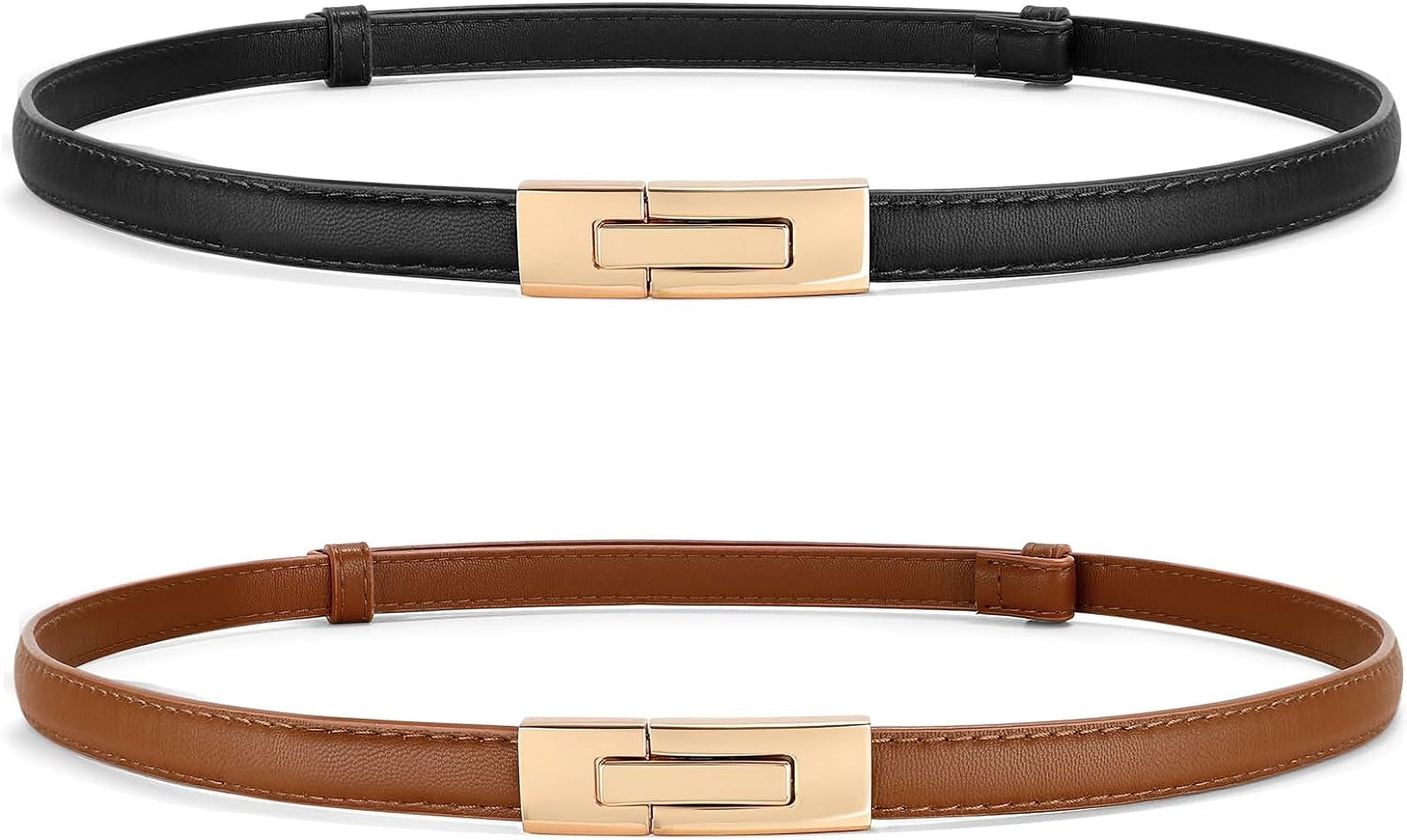 ladies thin belts for dresses Buywis Women Skinny Belts PU Leather Thin Waist Belt Ladies Belt with Gold  Buckle for Dresses 100cm Black Fit Waist 24"-37" at Amazon Women's Clothing  store