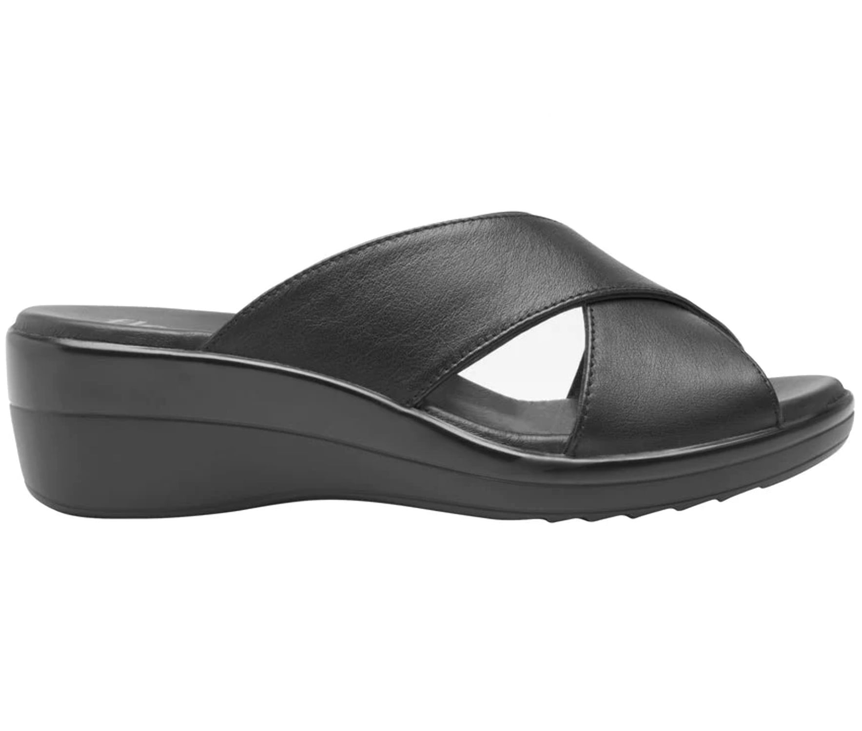 Women´s Leather SlipOn Sandals 116011 Black