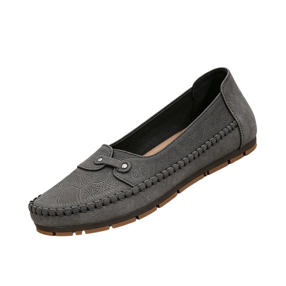 Women's Leather Soft-Soled Non-Slip Shoes, Comfortable Soft Hand-Stitched Loafers, Lightweight Slip On Flat Walking Shoes for Women Casual Shoes 44