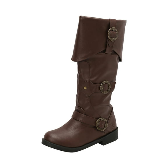 Women's Gothic Renaissance Boots Leather Costume Steampunk Button-Up Halloween Design