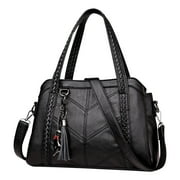 Womens Leather Tote Bag - Large Capacity Shoulder Bag with Adjustable Strap, 3 Compartments & Multiple Pockets, 11.8x4.7x7.8 Inches, Elegant Handbag for Work, Travel, Gift