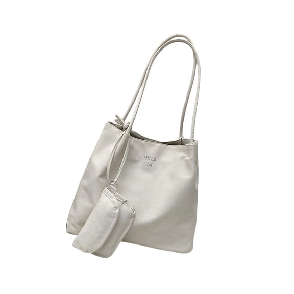 Women's Leather Toted Bag with Detachable Purse, Stylish Shoulder Bag & Top Handle Satchel for Ladies