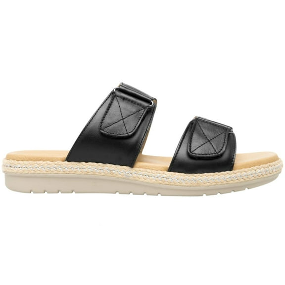 Women´s Leather Two-Strap Sandals 100222 Black