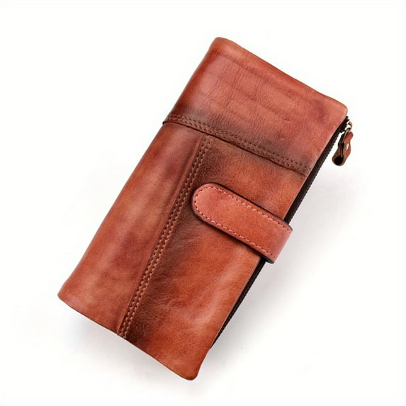 Women's Leather Wallet, Detachable Wallet, Vintage Long Clutch with Multiple Card Slots, RFID Shielded Credit Card Holder