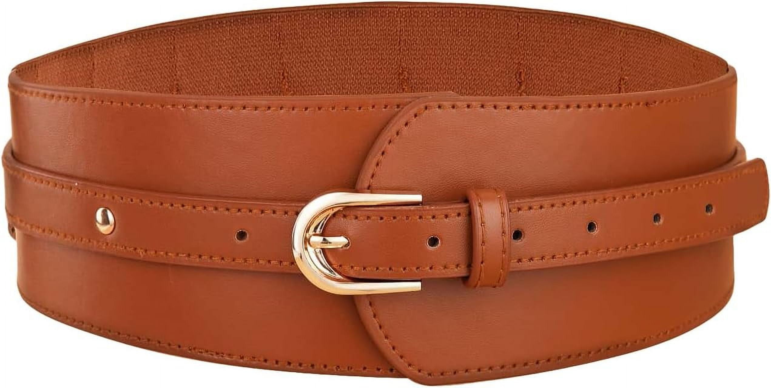 【cacharel】 BROWN LEATHER wide BELT Cacharel Leather Waist Belt - Brown Belts, Accessories