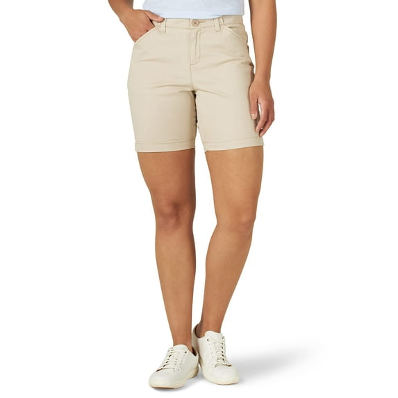 Women's Lee® Chino Walking Shorts Color: Oxford Tan Size: 8 AVG/REG