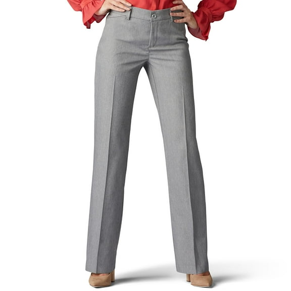 Women's Lee® Flex Motion Trouser Pants Color: Ash Heather Size: 10 SHORT