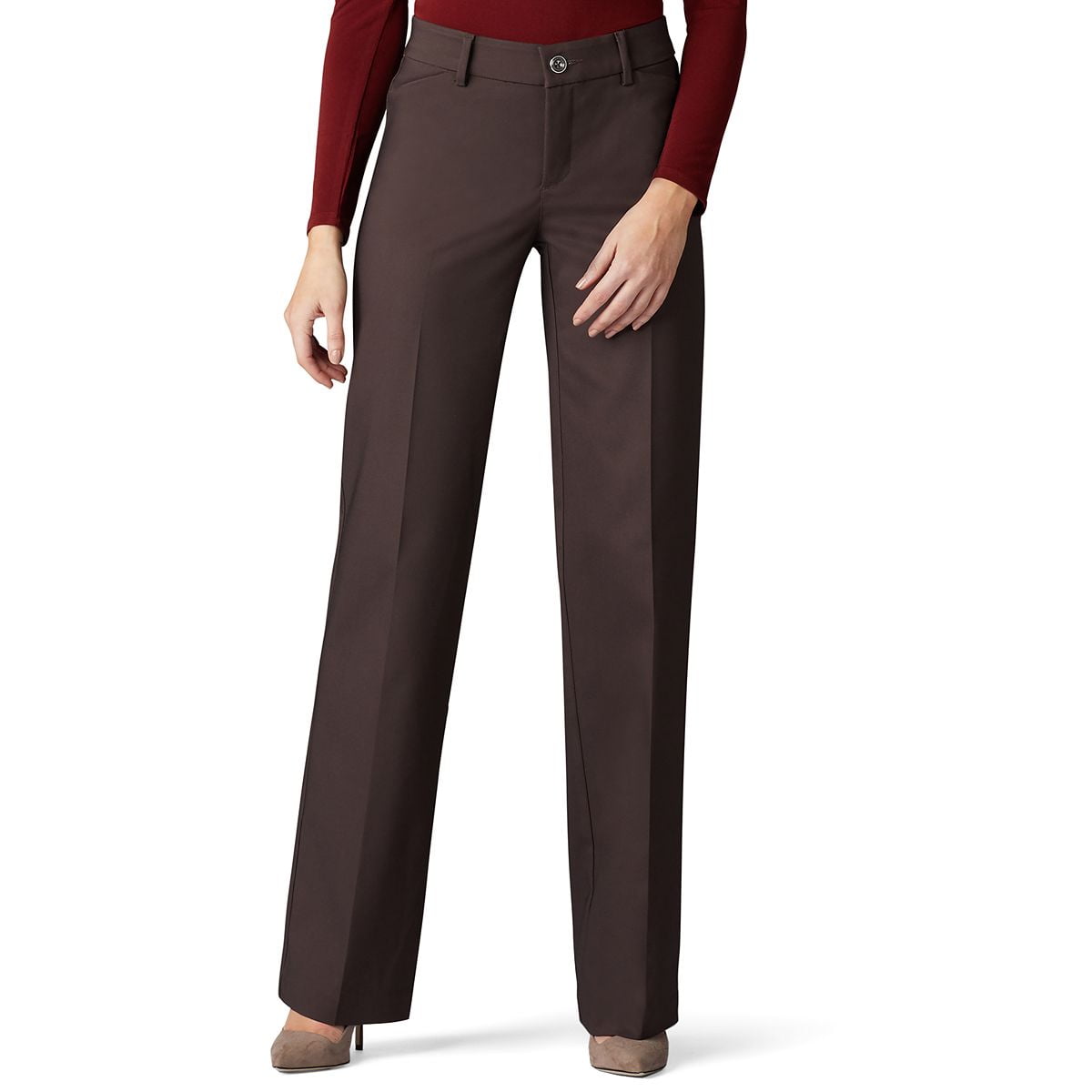 Women s Lee Flex Motion Trouser Pants Ash Heather Walmart