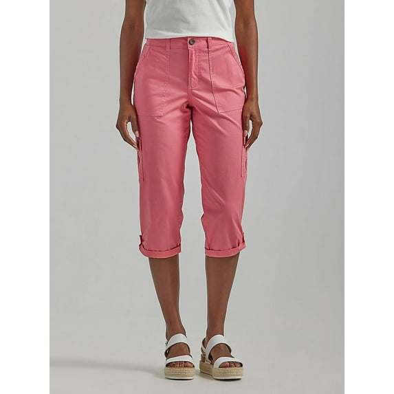 Women's Lee® Flex-To-Go Cargo Capri Pants Color: Medieval Blue Size: 4