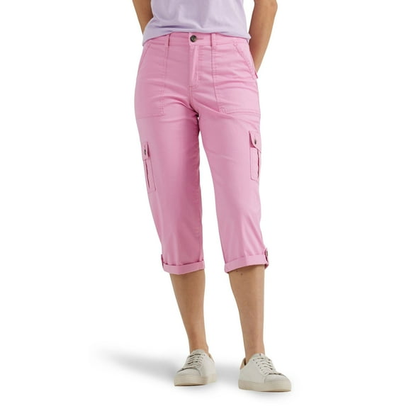 Women's Lee® Flex-To-Go Cargo Capri Pants Color: Sugar Lilac Size: 18
