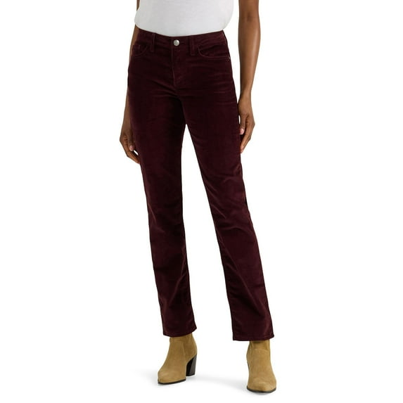 Women's Lee® Legendary Straight Jeans Color: Velvet Beet Corduroy Size: 8 T/L