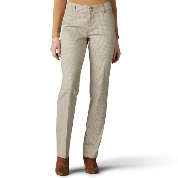 Women's Lee Secretly Shapes Twill Straight-Leg Pants Barley Houndstooth