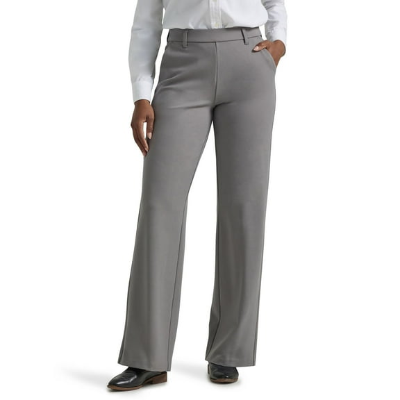 Women's Lee® Ultra Lux Comfort Any Wear Wide Leg Pull-On Pants Color: Gray Size: 10 AVG/REG