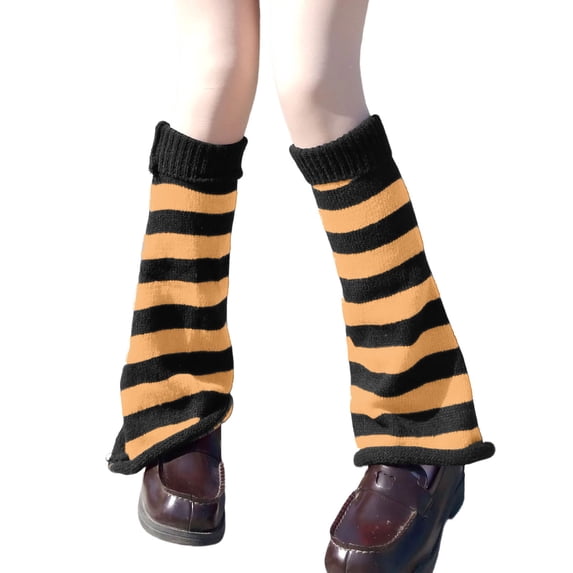 Women's Leg Warmers Flared Striped Warmers Loose Fit Boot Covers Cozy Winter Daily Socks