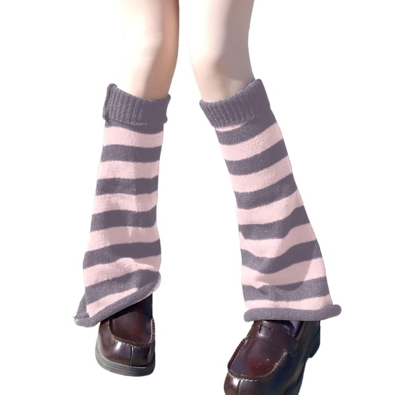 Women's Leg Warmers Flared Striped Warmers Loose Fit Boot Covers Cozy Winter Daily Socks