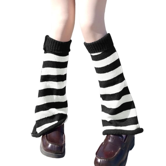 Women's Leg Warmers Flared Striped Warmers Loose Fit Boot Covers Cozy Winter Daily Socks