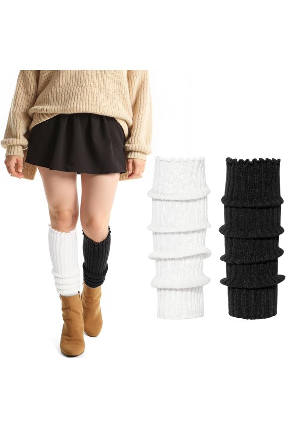 Womens Leg Warmers  Ribbed Knit Boot Cuffs for Winter, Dance, Yoga & Outfits