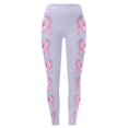 thumbnail image 1 of Women's Leggings Cancer Awareness Pink Ribbon Print Breathable Seamless Casual Tummy Control Leggings, 1 of 5