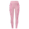 thumbnail image 1 of Women's Leggings Cancer Awareness Pink Ribbon Print Breathable Seamless Casual Tummy Control Leggings, 1 of 5