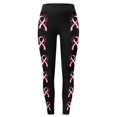 thumbnail image 1 of Women's Leggings Cancer Awareness Pink Ribbon Print Breathable Seamless Casual Tummy Control Leggings, 1 of 6