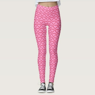 Women's Leggings Custom Valentine's Day Printed High Quality Polyester Spandex Breathing Lifting Opaque Thick Daily Wear