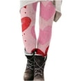 thumbnail image 1 of Women's Leggings Cute Heart Graphic High Waist Slim Fit Stretch Gym Jegging Tights Holiday Outfits (L, Multicolor#L), 1 of 5