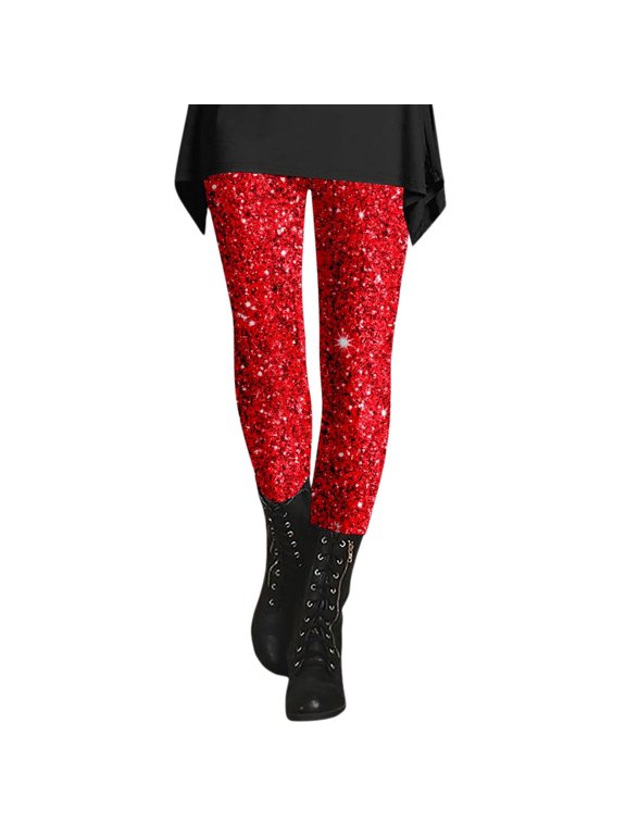Women's Leggings Glitter Sequin Print Breathable Seamless Casual Running Workout Leggings