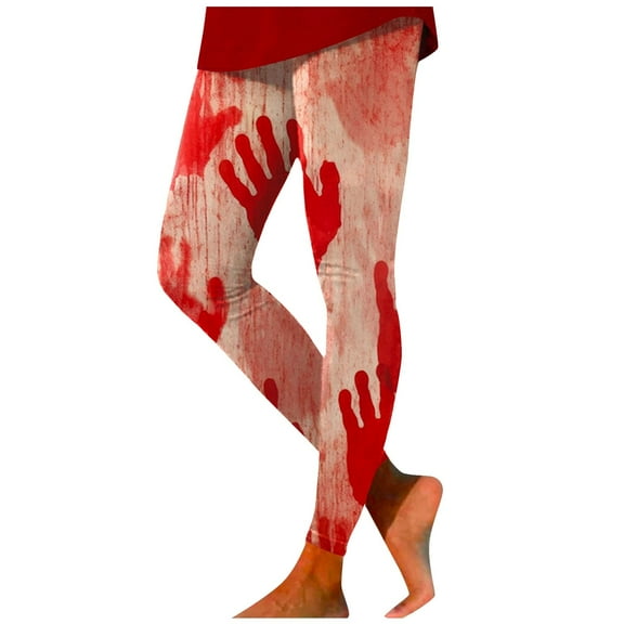 Women's Leggings Halloween Casual Red Printed Yoga Pants for Exercise and Daily Wear