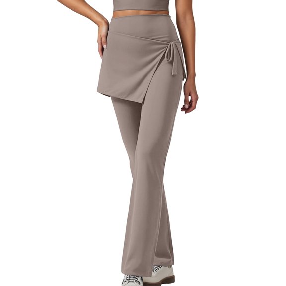 Women's Leggings High Waisted Gym Flare Activewear Pants Stretchy Sports Solid Color Casual Workout Leggings