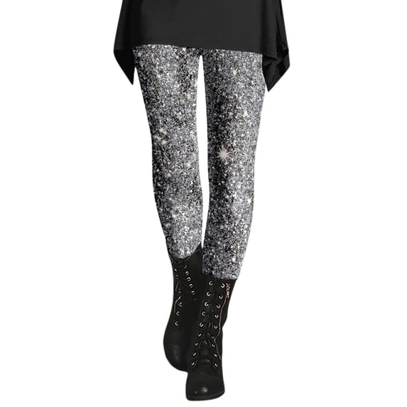 Women's Leggings Pink Glitter Sequin Print Breathable Seamless Casual Running Workout Leggings