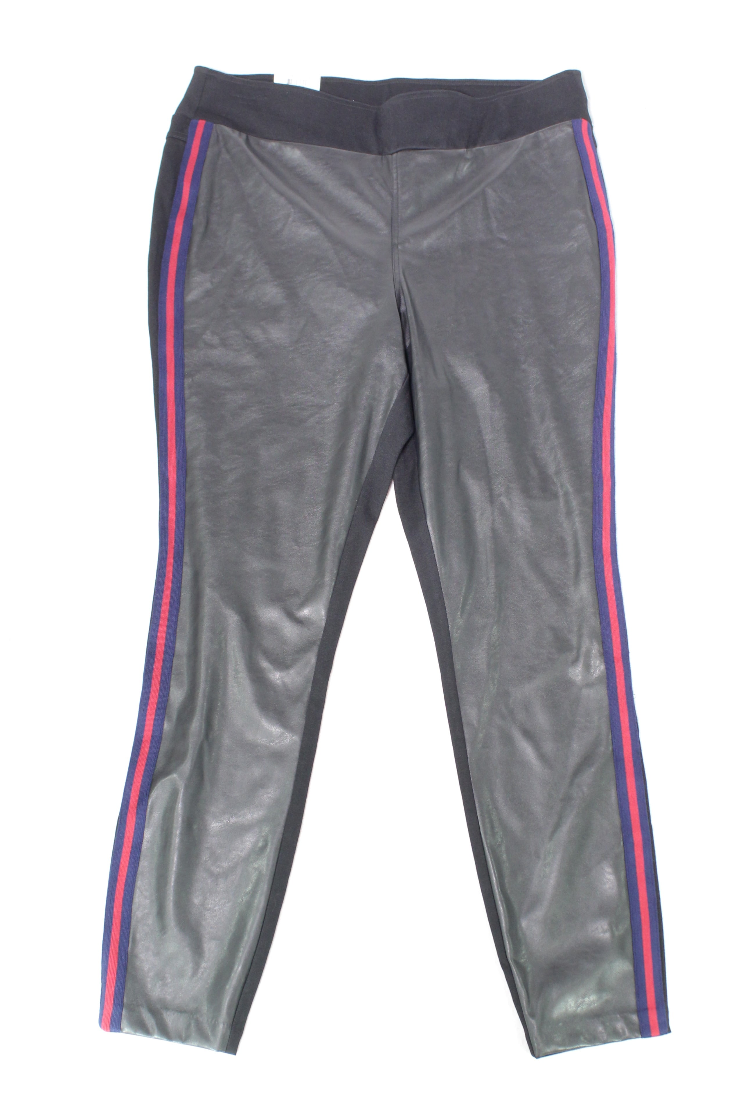 Women's Leggings Plus Faux Leather Racer Stripe 20W