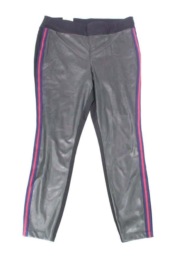 Women's Leggings Plus Faux Leather Racer Stripe 20W