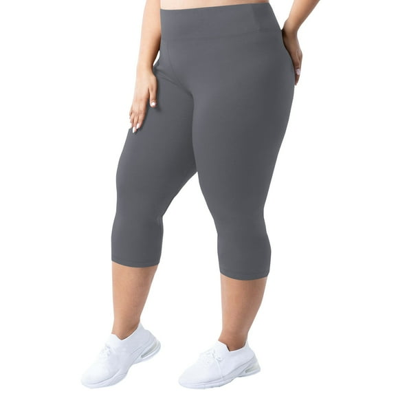 Women's Leggings Plus Size Capri Compression Booty Lift Skinny Leggings Tummy Control Low Waist Running Yoga Pants Dark Gray 5XL