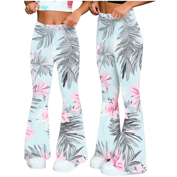 Women's Plus Size Wide Leg Flare Leggings High Waisted Stretch Casual Pants
