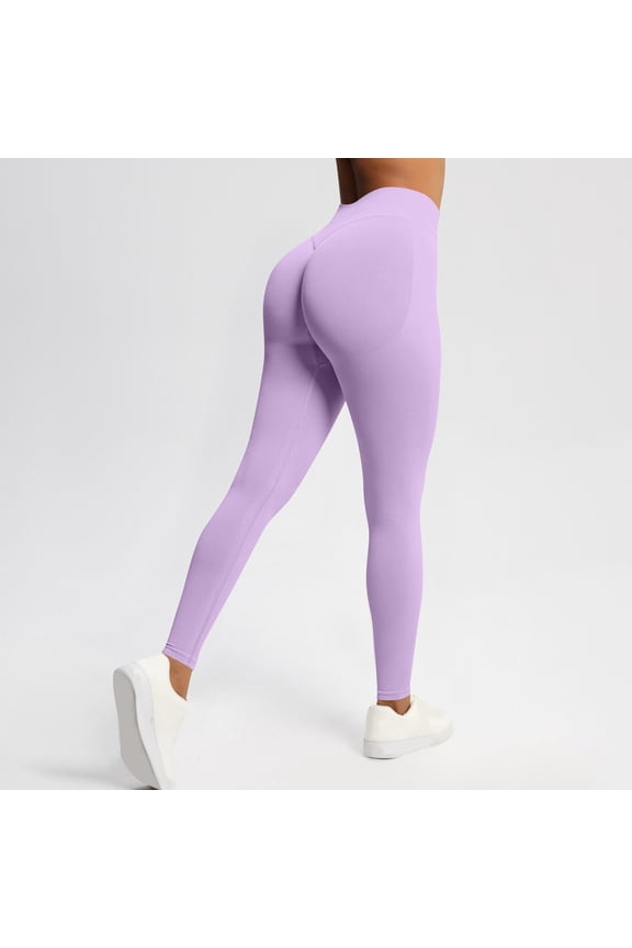 Women's Leggings Seamless High Waist Tummy Control Yoga Pants Solid Color Workout Running Squat Lifting Fitness Workout Pants