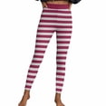 thumbnail image 1 of Women's Leggings Striped Print 4-Way Stretch Casual 2026 Trendy Holiday Athletic Pants, 1 of 5