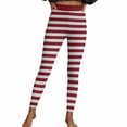 thumbnail image 1 of Women's Leggings Striped Print 4-Way Stretch Casual 2026 Trendy Holiday Athletic Pants, 1 of 5