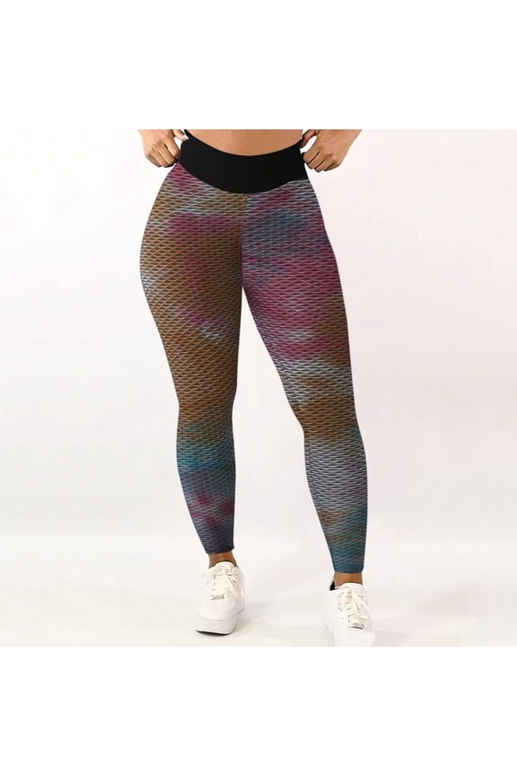 Women's Leggings Tummy Control Workout Lifting Stretchy High Waist Ruched Yoga Pants,Multicolor,S