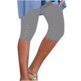 thumbnail image 1 of Women's Leggings Women Ladies' Casual Beach Hot Stamping Tight Leggings Yoga Cropped Pants,Gray Women's Legging M, 1 of 5