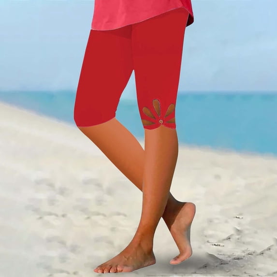 Women's Leggings Women'S Quarter Pants 2025 High Waisted Hollow Yoga Quarter Pants Lightweight And Comfortable Quarter Pants Solid Color Soft Casual Pajama Pants Leggings,Red Women's Legging XL