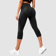 thumbnail image 1 of Women's Leggings Yoga Pants JIANLAI High Stretch Tummy Control Butt Lifting Workout Capri Pants, Textured Knit Breathable Non‑See‑Through Yoga Capri Leggings, 1 of 3