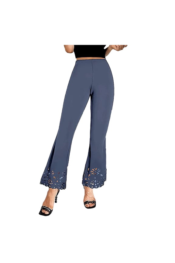 Women's Leggings Yoga Pants for Women 2024 Spring/Summer New Product European Style Light Mature Wind Leg Burned Flower Horn Pants, S-2XL