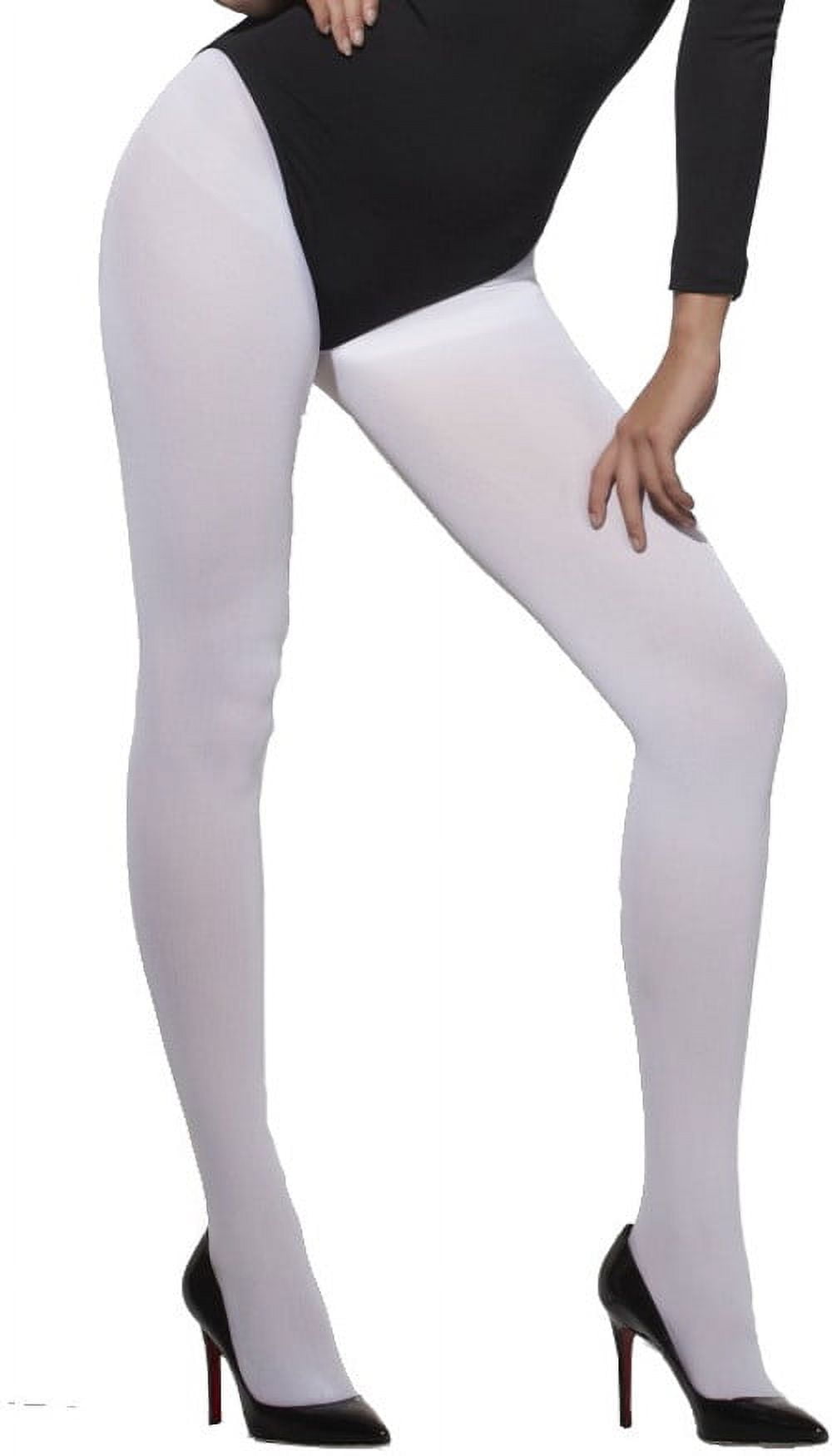 Women s Legs White Pantyhose Opaque Tights Costume Accessory Walmart