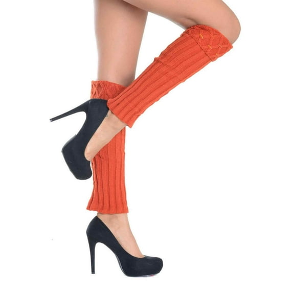 Women's Legwarmers Set, Ace with Colored Rhinestones and Raised Pattern-6 Assorted Colors Set, One Size