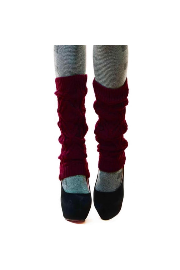 Women's Legwarmers Set, Argyle Cable Knit-6 Assorted Colors Set, One Size