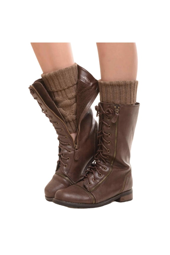 Women's Legwarmers Set, Cuffed Cable Knit-6 Assorted Colors Set, One Size