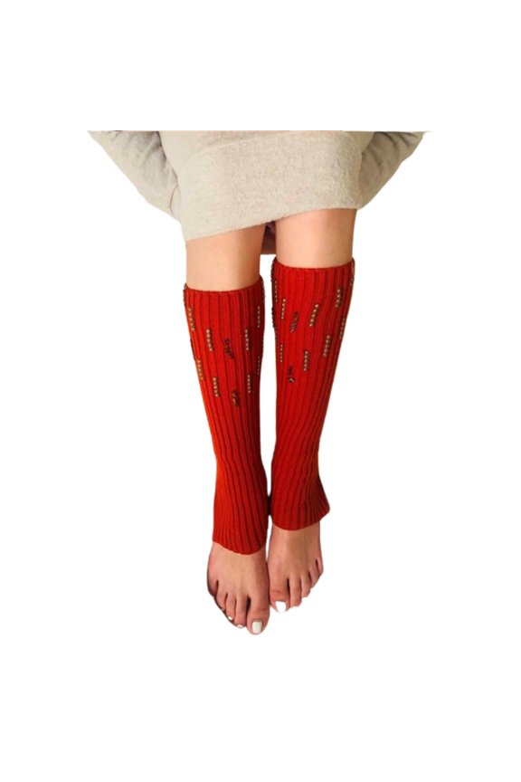 Women's Legwarmers Set, Vertical Stud-6 Assorted Colors Set, One Size