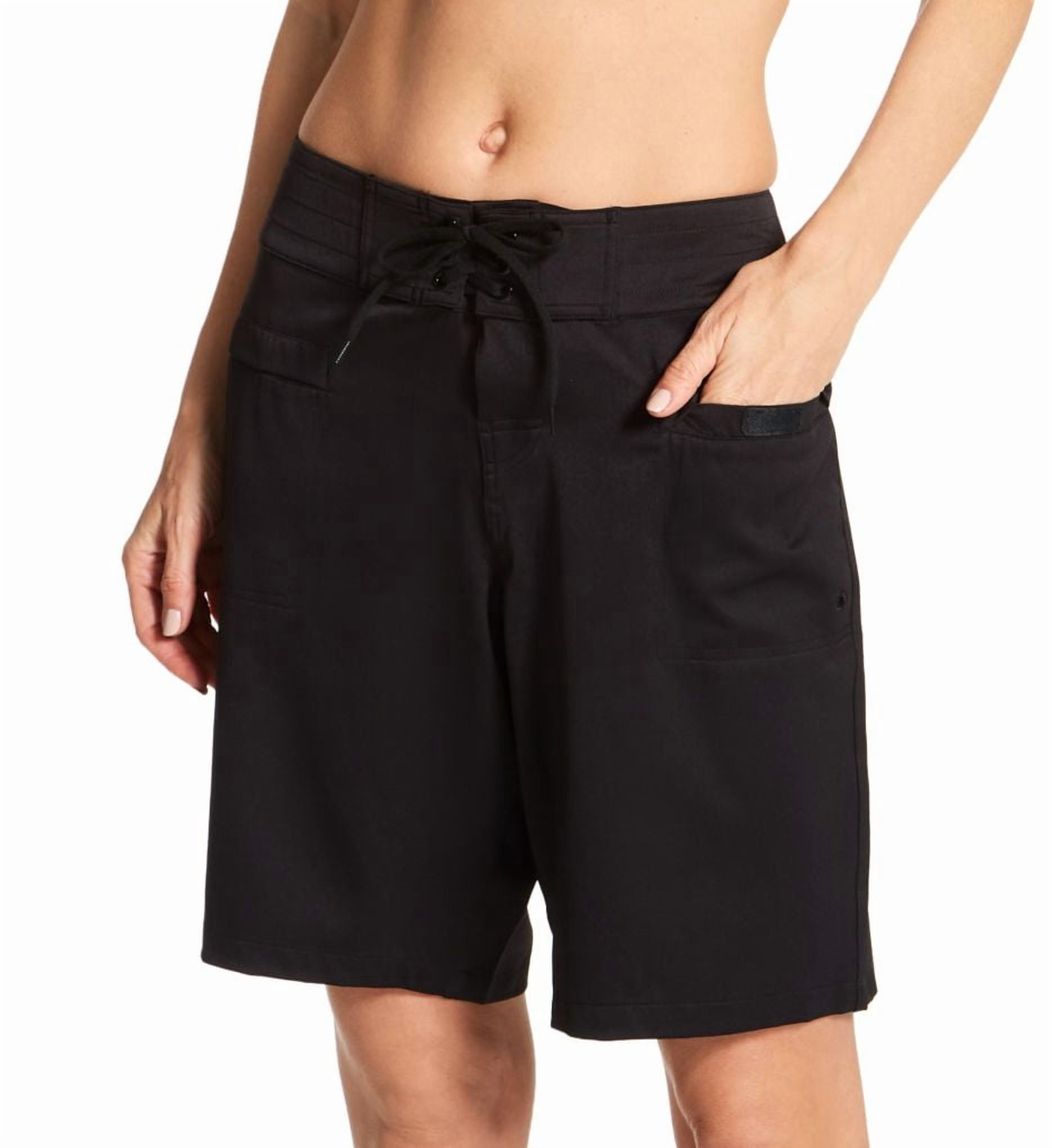 Women's Leilani A720099L Boardshorts Surf City Short 10 Inch Swim Bottom (Black 10)