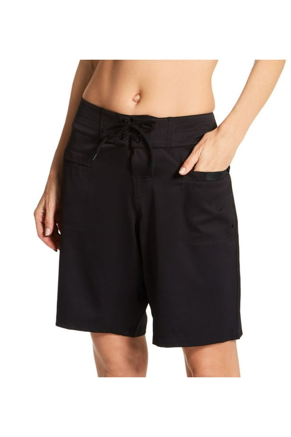 Women's Leilani A720099L Boardshorts Surf City Short 10 Inch Swim Bottom (Black 12)