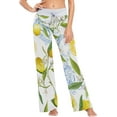 thumbnail image 1 of Women's Lemon Yellow Lemon Pajama Pants, Casual Pajama Bottoms Drawstring Lounge Pants Wide Leg, 1 of 7